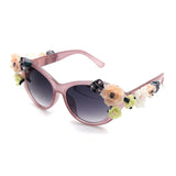 2017 New Fashion Baroque Women Girls Flower Sunglasses Retro Brand Sexy Gems Sunglasses Summer Beach Glasses ZM-12