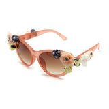 2017 New Fashion Baroque Women Girls Flower Sunglasses Retro Brand Sexy Gems Sunglasses Summer Beach Glasses ZM-12
