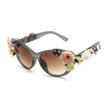 2017 New Fashion Baroque Women Girls Flower Sunglasses Retro Brand Sexy Gems Sunglasses Summer Beach Glasses ZM-12