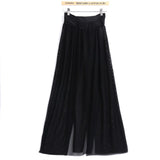 Fashion Women Summer Sexy Wrap Beach Bikini Cover Up Swimwear Sarong  Mesh Chiffon Slit Long Skirt