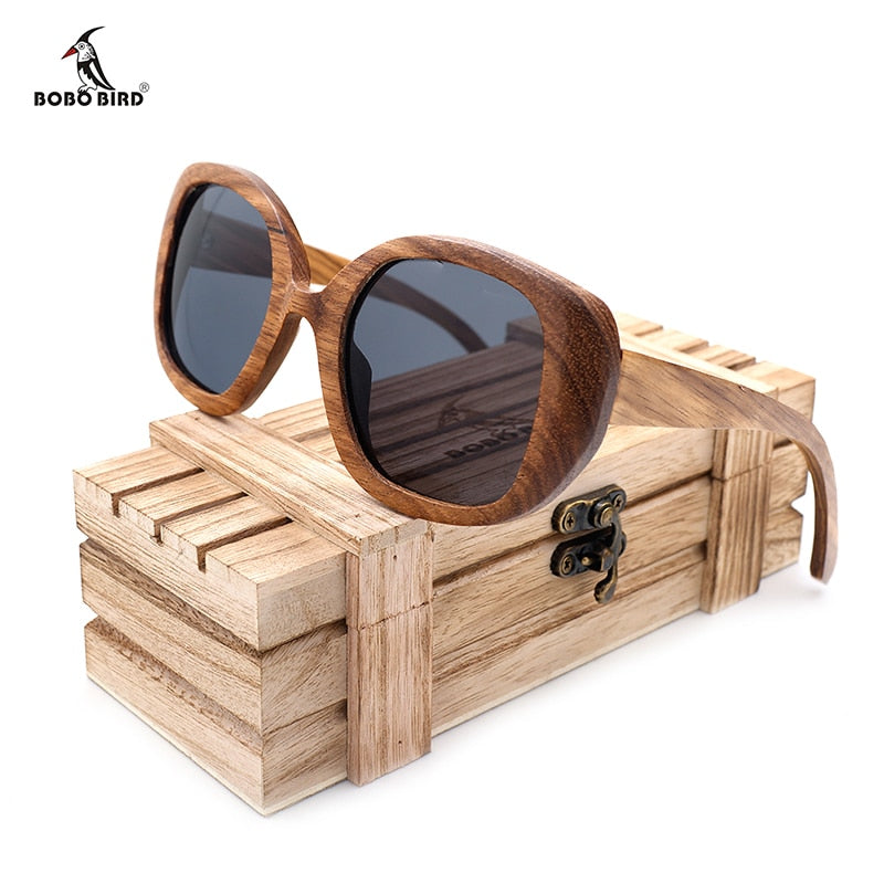 BOBO BIRD Men Women Vintage Zebra Wooden Sunglasses Ladies Beach Glasses Gifts Dropshipping Eyewear in Wood Case Custom Logo