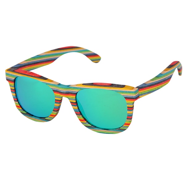 Retro Handmade Colored wooden frame sunglasses Polarized women men multicolor sun glasses Beach Anti-UV eyeglasses for Driving