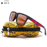 Kdeam Mens Sunglasses Polarized Women Brand Designer Square Sun Glasses Mirrored Beach Oculos De Sol for Vacation With Hard Case