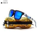 Kdeam Mens Sunglasses Polarized Women Brand Designer Square Sun Glasses Mirrored Beach Oculos De Sol for Vacation With Hard Case