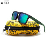 Kdeam Mens Sunglasses Polarized Women Brand Designer Square Sun Glasses Mirrored Beach Oculos De Sol for Vacation With Hard Case