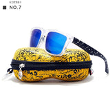 Kdeam Mens Sunglasses Polarized Women Brand Designer Square Sun Glasses Mirrored Beach Oculos De Sol for Vacation With Hard Case
