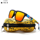 Kdeam Mens Sunglasses Polarized Women Brand Designer Square Sun Glasses Mirrored Beach Oculos De Sol for Vacation With Hard Case