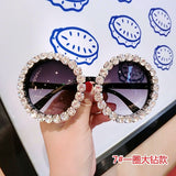 18 design Summer Sunglasses Women Sweet Flower with Rhinestone Round Sun glasses Vintage Retro Glasses For Beach Ladies Shades