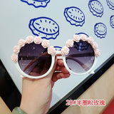 18 design Summer Sunglasses Women Sweet Flower with Rhinestone Round Sun glasses Vintage Retro Glasses For Beach Ladies Shades