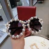 18 design Summer Sunglasses Women Sweet Flower with Rhinestone Round Sun glasses Vintage Retro Glasses For Beach Ladies Shades