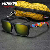 Kdeam Mens Sunglasses Polarized Women Brand Designer Square Sun Glasses Mirrored Beach Oculos De Sol for Vacation With Hard Case