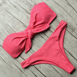 Solid Bandeau Bikini Set 2018 Sexy Swimsuit Women Bikini Brazilian Thong Swimwear Female Halter top Bathing Suit Swimming Wear