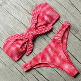 Solid Bandeau Bikini Set 2018 Sexy Swimsuit Women Bikini Brazilian Thong Swimwear Female Halter top Bathing Suit Swimming Wear