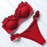 Solid Bandeau Bikini Set 2018 Sexy Swimsuit Women Bikini Brazilian Thong Swimwear Female Halter top Bathing Suit Swimming Wear