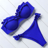 Solid Bandeau Bikini Set 2018 Sexy Swimsuit Women Bikini Brazilian Thong Swimwear Female Halter top Bathing Suit Swimming Wear