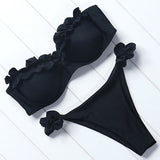 Solid Bandeau Bikini Set 2018 Sexy Swimsuit Women Bikini Brazilian Thong Swimwear Female Halter top Bathing Suit Swimming Wear