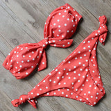 Solid Bandeau Bikini Set 2018 Sexy Swimsuit Women Bikini Brazilian Thong Swimwear Female Halter top Bathing Suit Swimming Wear