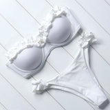 Solid Bandeau Bikini Set 2018 Sexy Swimsuit Women Bikini Brazilian Thong Swimwear Female Halter top Bathing Suit Swimming Wear