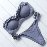 Solid Bandeau Bikini Set 2018 Sexy Swimsuit Women Bikini Brazilian Thong Swimwear Female Halter top Bathing Suit Swimming Wear