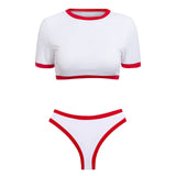 Knot crop top bikini 2019 Leopard swimwear women bathers Yellow brazilian swimsuit female T-shirt thong bikini sexy swimming new