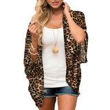 Women Casual Chiffon Half Sleeve Floral Printed Cardigan Loose Kimono Bikini Cover Ups Tops Blouse Shirts Outerwear