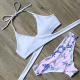 RXRXCOCO Hot Sexy Cross Brazilian Bikinis 2019 Swimwear Women Beach Bathing Suit Push Up Bikini Set Halter Top Bandage Swimsuits