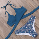 RXRXCOCO Hot Sexy Cross Brazilian Bikinis 2019 Swimwear Women Beach Bathing Suit Push Up Bikini Set Halter Top Bandage Swimsuits