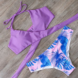 RXRXCOCO Hot Sexy Cross Brazilian Bikinis 2019 Swimwear Women Beach Bathing Suit Push Up Bikini Set Halter Top Bandage Swimsuits