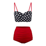 High Waist Swimsuit 2019 Black White Striped Bikinis Women Bandage Top Push Up Swimwear Female Bathing Suits Beach Wear Biquini
