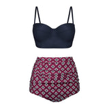 High Waist Swimsuit 2019 Black White Striped Bikinis Women Bandage Top Push Up Swimwear Female Bathing Suits Beach Wear Biquini