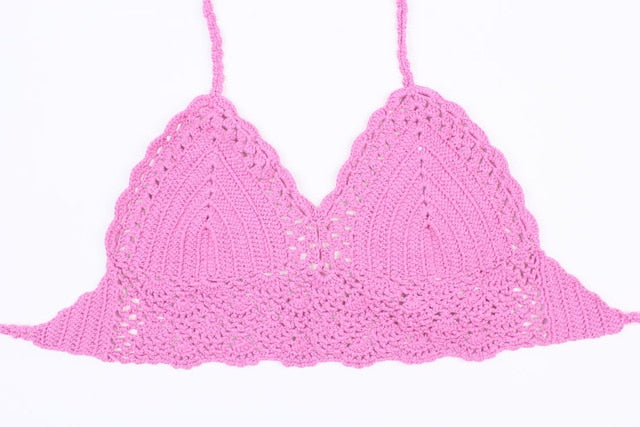 2019 Women Summer Short Vest Sexy Hollow Out V Neck Plain White Lace Sleeveless Crop Tops Crochet Bikini Tank Tops Shirt D0209