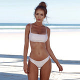 Summer Bandeau Tube top Low Waist Bikini Set 2019 New Sexy Casual Slim Push-Up Brazilian Swimwear Beachwear Swimsuit Biquini #4