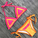 2019 New Sexy Bikinis Women Swimwear Push Up Swimsuit Halter Top Biquini Padded Bathing Suit Bandage Brazilian Bikini Set