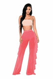 2019 Newest Plus Size Women Mesh Sheer Bikini Cover Up Long Pant Trousers Beach Swimwear