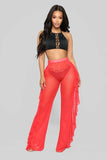 2019 Newest Plus Size Women Mesh Sheer Bikini Cover Up Long Pant Trousers Beach Swimwear